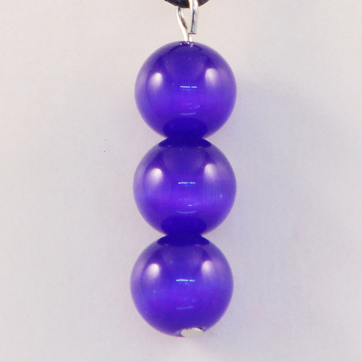 420046 - Подвеска три шарика синий кошачий глаз