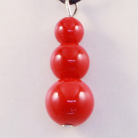 420060 - Подвеска пирамидка красный коралл