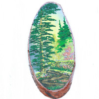 14160668 - Картина на спиле дерева извилистая тропинка 45 см осень.